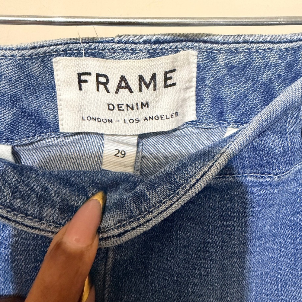 FRAME Denim Le Captain Walsh Blue Wide Leg Sailor Jeans High Rise Size 29 boho - Picture 6 of 9